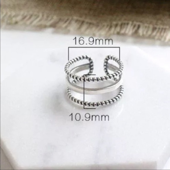 𝅺❗️restocked❗️new 925 STERLING SILVER 3-LAYER BAND RING - Picture 3 of 6